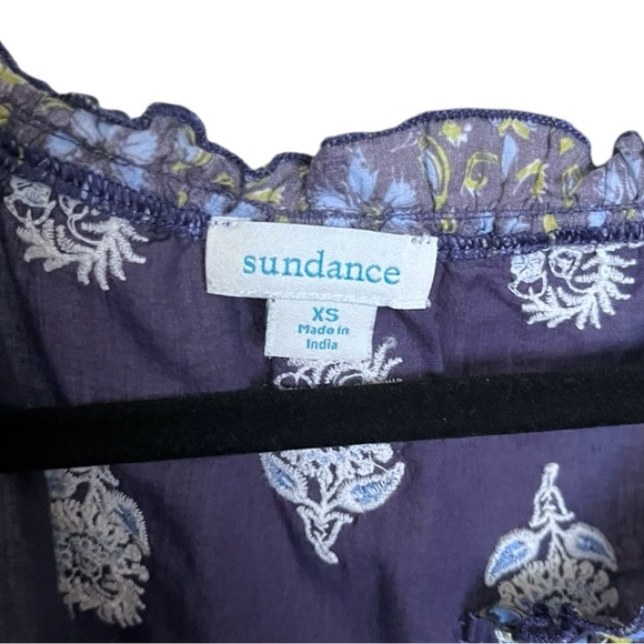 Sundance Lost In Time Floral Embroidered V Neck Balloon Sleeve Blouse XS - Picture 5 of 6